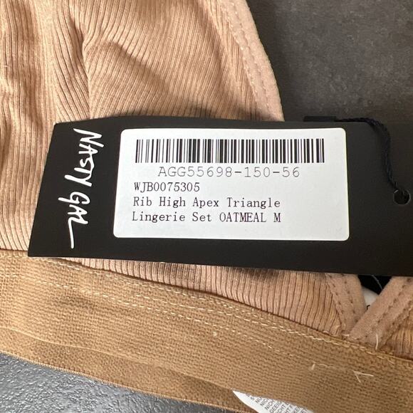 Nasty Gal Rib High Triangle Apex NWT Tan Medium - Picture 5 of 6
